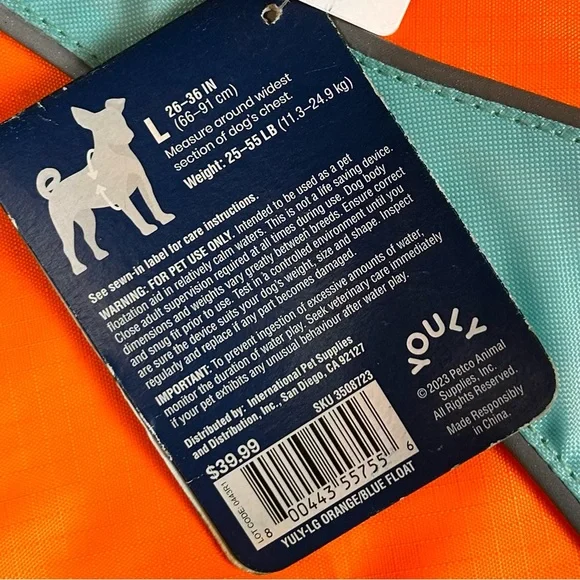 Youly Reflective Dog Life Jacket Vest Orange Large - Picture 5 of 7